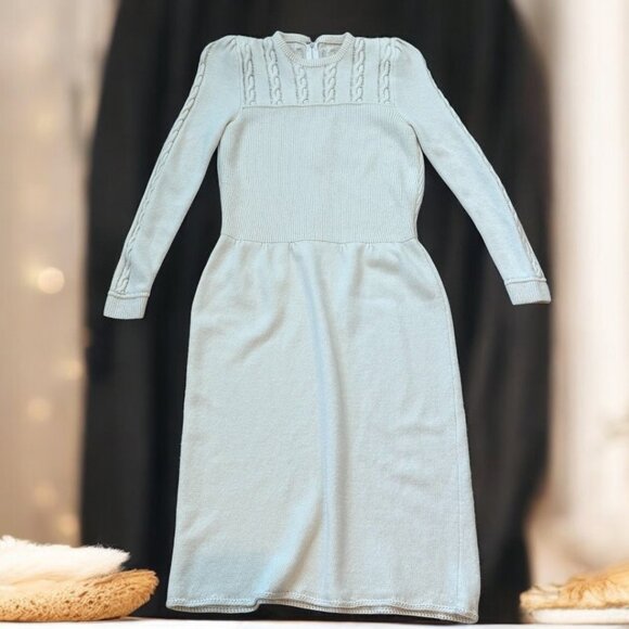 St. John Vintage Santana Knit Ivory Midi Dress Long Sleeves Size XS/No size - Picture 3 of 15